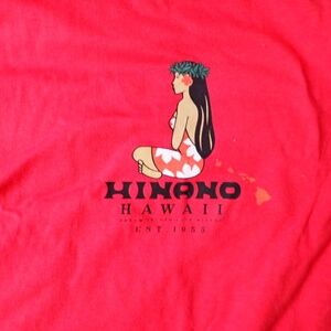 HINANO Hawaii TAHITI Beer Men's Sz Large T-Shirt Red Girl Surf Brewery VTG NWT